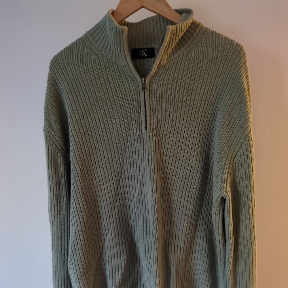 ribbed quarter zip sweater